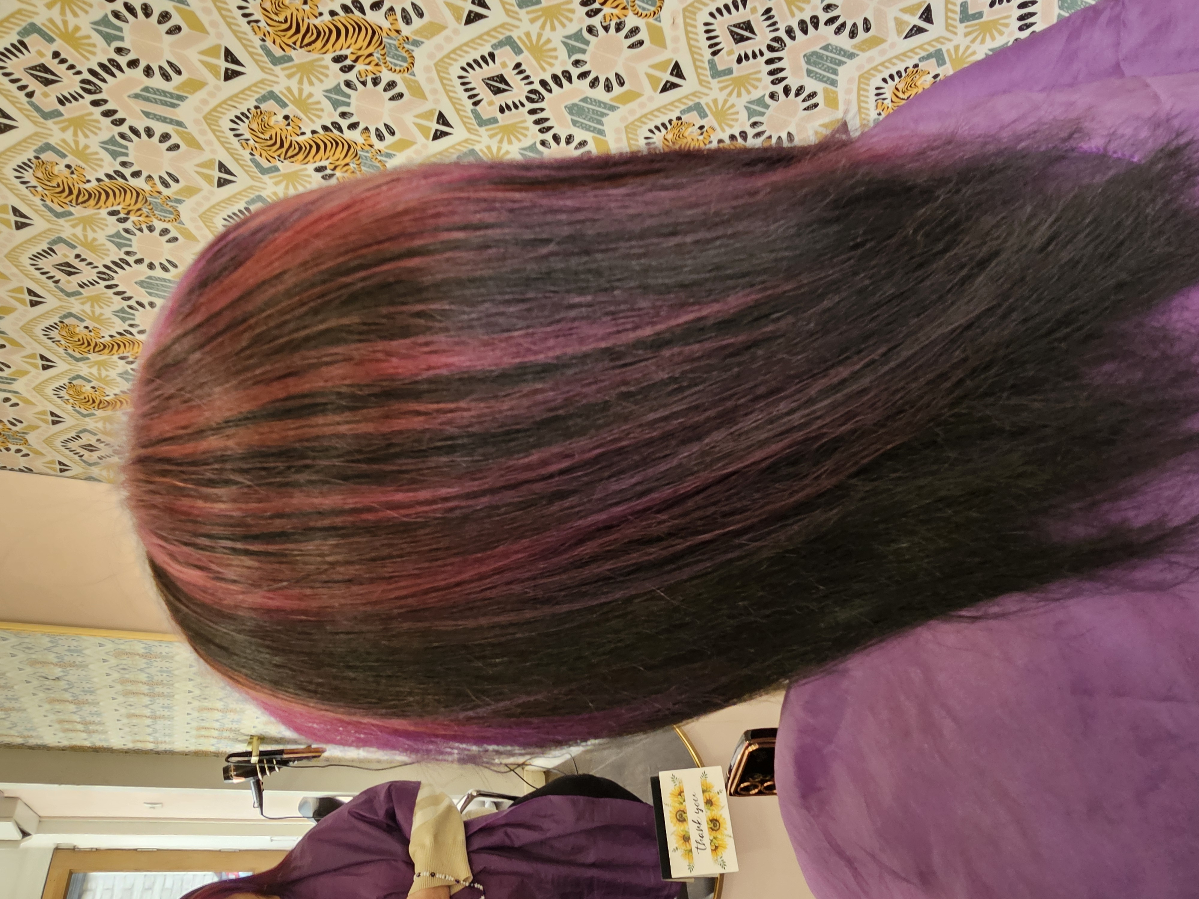 Client hairstyle - purple colour