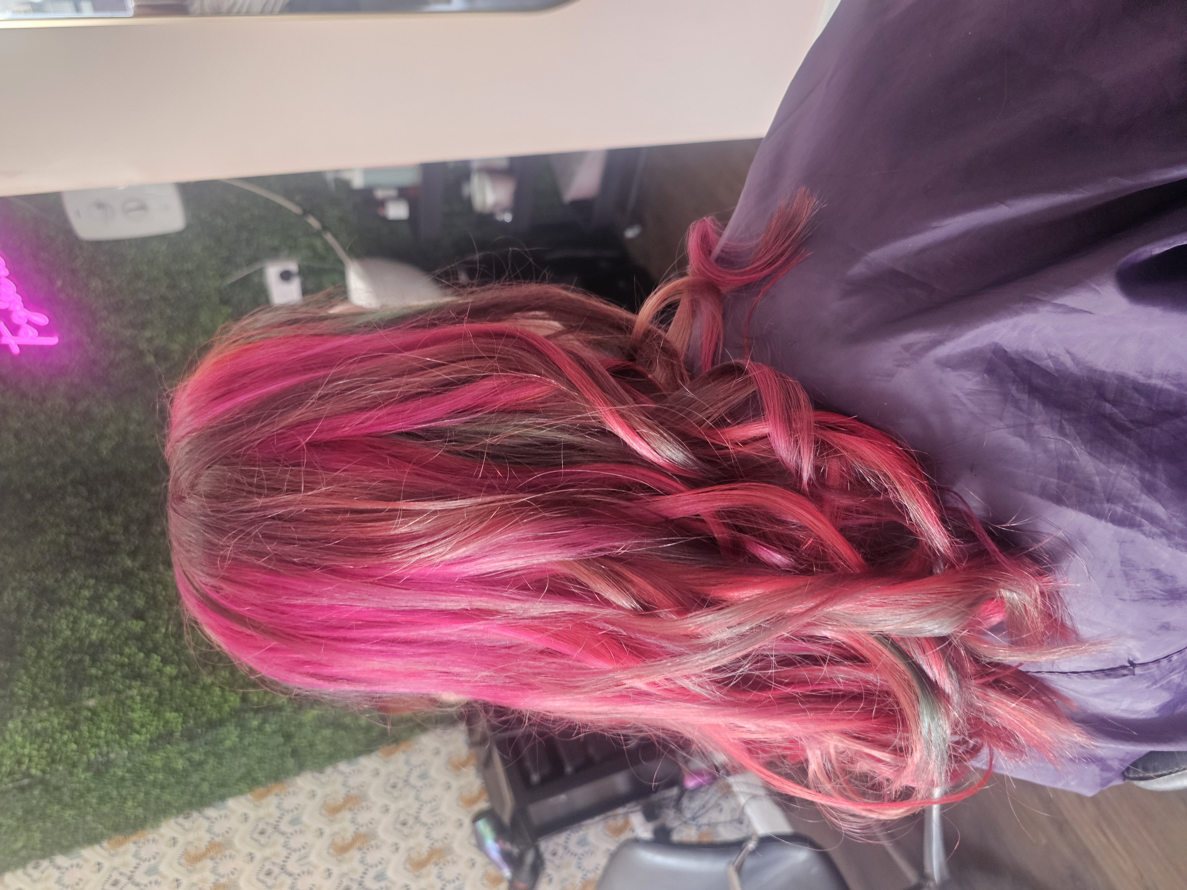 Client hairstyle - red colour